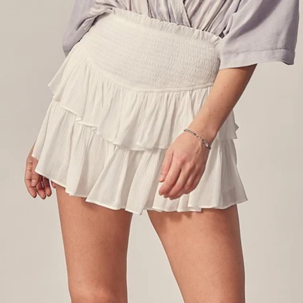 Mustard Seed White Mini Skirt